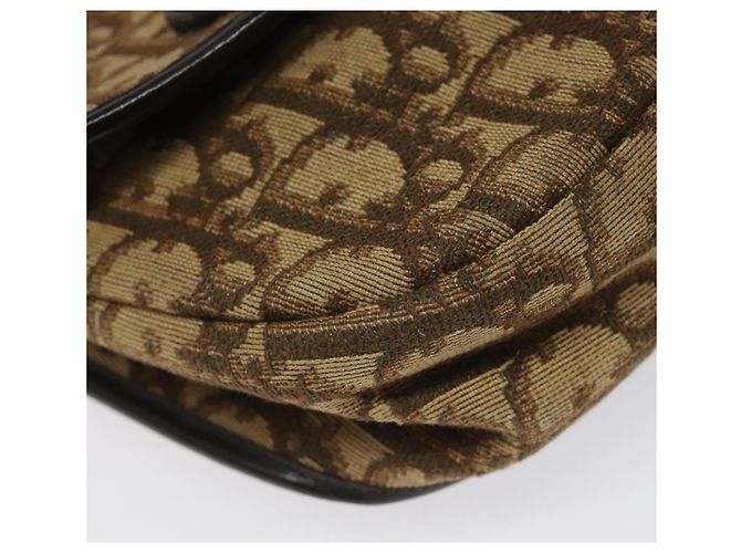 Borsa a spalla in tela Trotter Christian Dior marrone oro Auth BD172 D'oro - vista 11