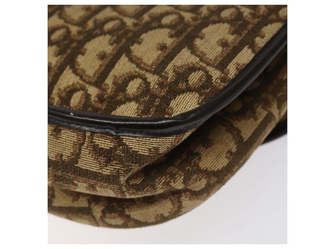 Borsa a spalla in tela Trotter Christian Dior marrone oro Auth BD172 D'oro - vista 12