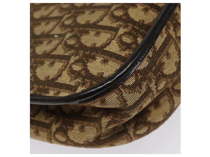 Borsa a spalla in tela Trotter Christian Dior marrone oro Auth BD172 D'oro - vista 13