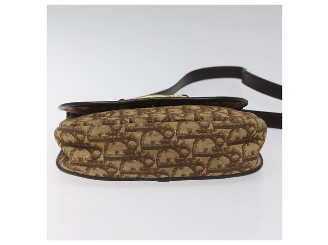 Borsa a spalla in tela Trotter Christian Dior marrone oro Auth BD172 D'oro - vista 9