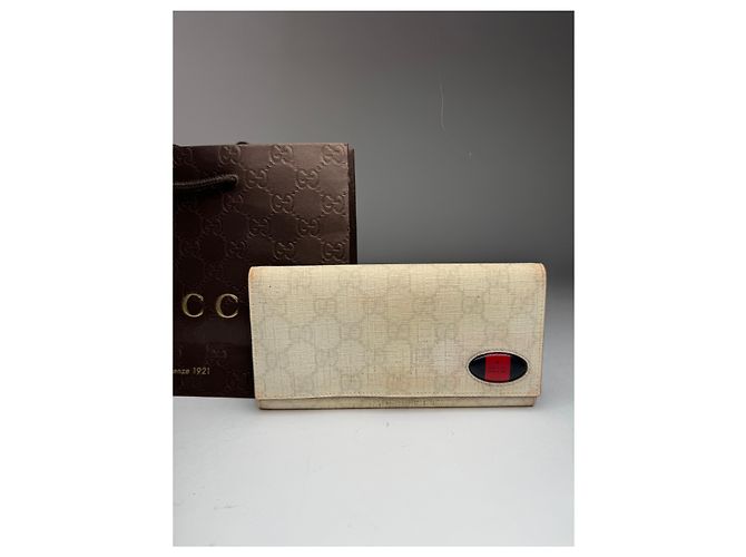 Vintage Gucci Monogram Leather Wallet White - view 12