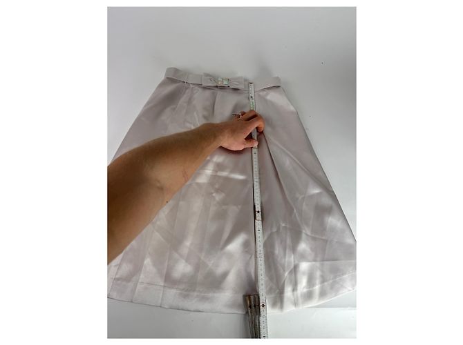 Vintage Courreges Paris Perlenrock 38/M Silber - Ansicht 10