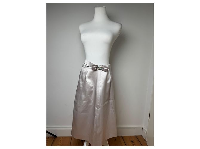 Vintage Courreges Paris Perlenrock 38/M Silber - Ansicht 13