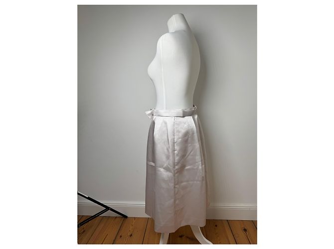 Vintage Courreges Paris Perlenrock 38/M Silber - Ansicht 3