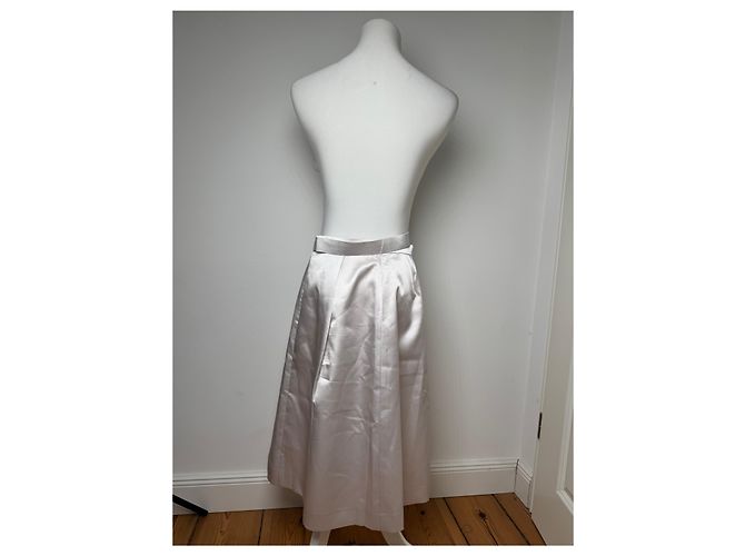 Vintage Courreges Paris Perlenrock 38/M Silber - Ansicht 4