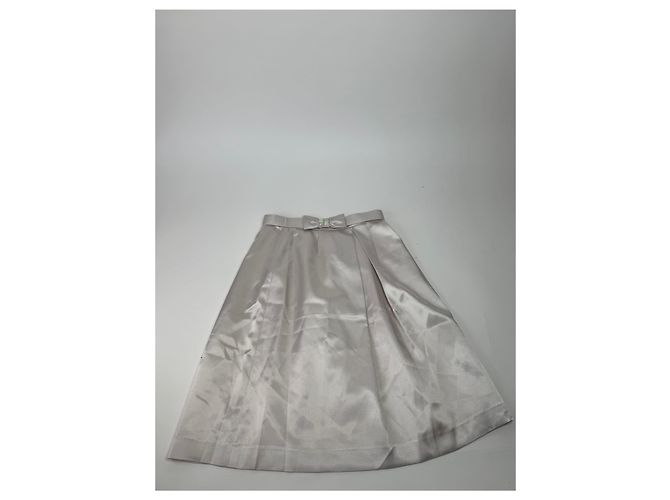 Vintage Courreges Paris Perlenrock 38/M Silber - Ansicht 7