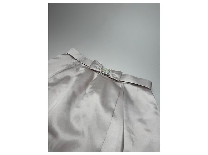 Vintage Courreges Paris Perlenrock 38/M Silber - Ansicht 8