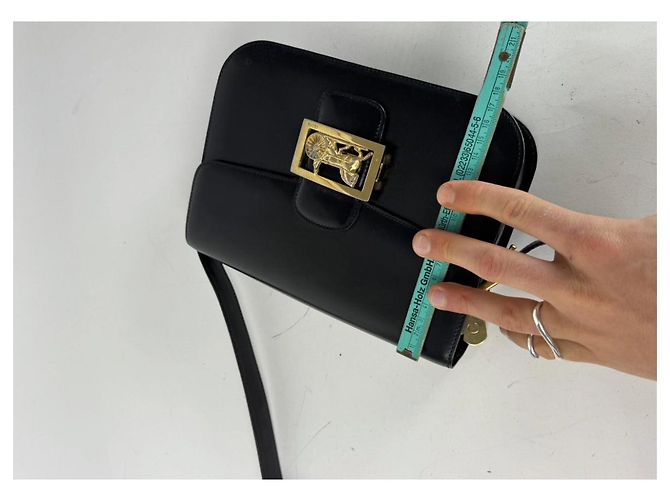 Céline Vintage Celine Paris Triomphe Ledertasche Schwarz - Ansicht 14
