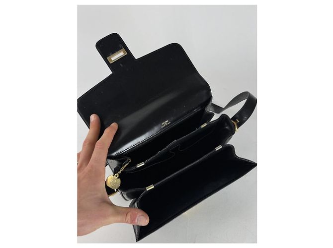 Céline Vintage Celine Paris Triomphe Ledertasche Schwarz - Ansicht 4