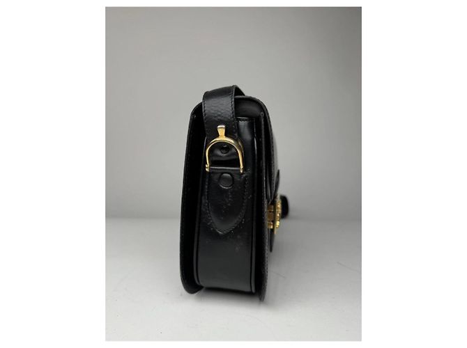 Céline Vintage Celine Paris Triomphe Ledertasche Schwarz - Ansicht 6