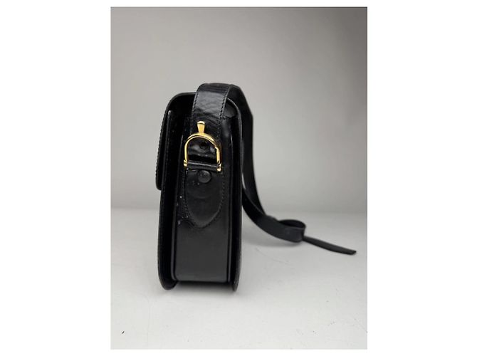 Céline Vintage Celine Paris Triomphe Ledertasche Schwarz - Ansicht 8