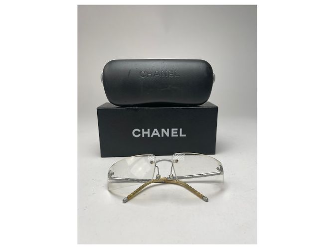 Timeless Vintage Chanel rahmenlose Sonnenbrille Silber - Ansicht 12