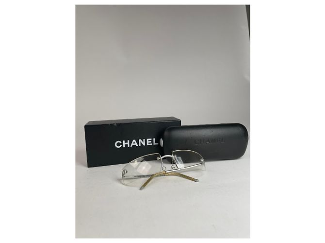 Timeless Vintage Chanel rahmenlose Sonnenbrille Silber - Ansicht 2