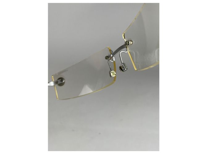 Timeless Vintage Chanel rahmenlose Sonnenbrille Silber - Ansicht 9