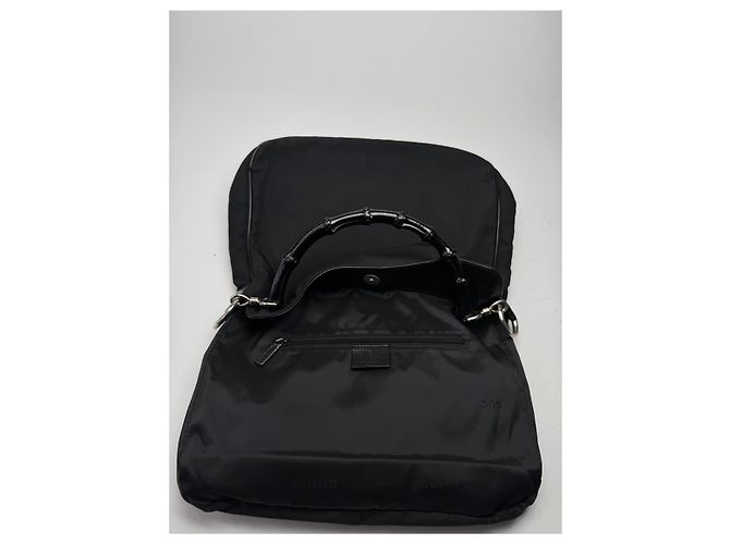 Bamboo Vintage Gucci Handtasche mit Bambusgriff in Schwarz - Ansicht 13