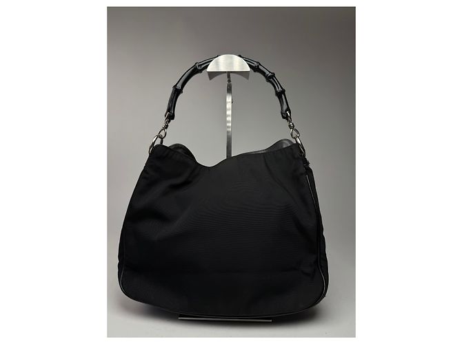 Bamboo Vintage Gucci Handtasche mit Bambusgriff in Schwarz - Ansicht 15
