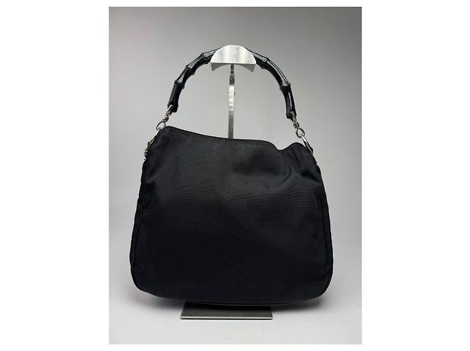 Bamboo Vintage Gucci Handtasche mit Bambusgriff in Schwarz - Ansicht 2