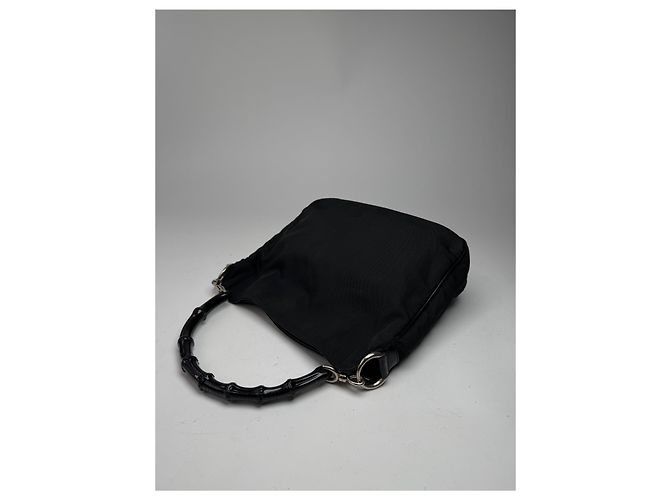 Bamboo Vintage Gucci Handtasche mit Bambusgriff in Schwarz - Ansicht 3