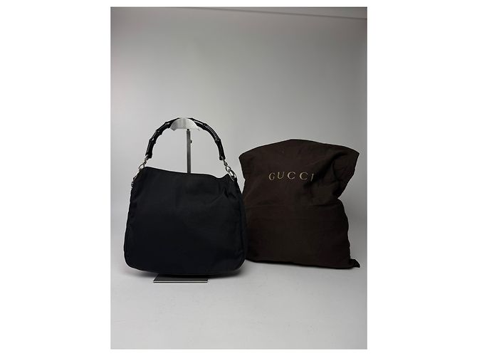Bamboo Vintage Gucci Handtasche mit Bambusgriff in Schwarz - Ansicht 6