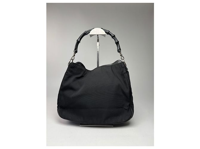 Bamboo Vintage Gucci Handtasche mit Bambusgriff in Schwarz - Ansicht 7
