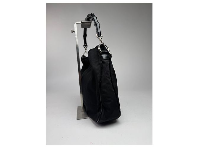 Bamboo Vintage Gucci Handtasche mit Bambusgriff in Schwarz - Ansicht 9