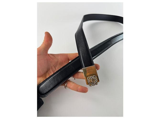 Vintage Loewe Madrid Leder Gürtel Schwarz Amazona - Ansicht 7