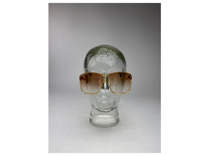 Vintage Balenciaga Übergroße Sonnenbrille Gold - Ansicht 11