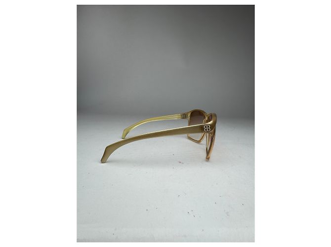 Vintage Balenciaga Übergroße Sonnenbrille Gold - Ansicht 13