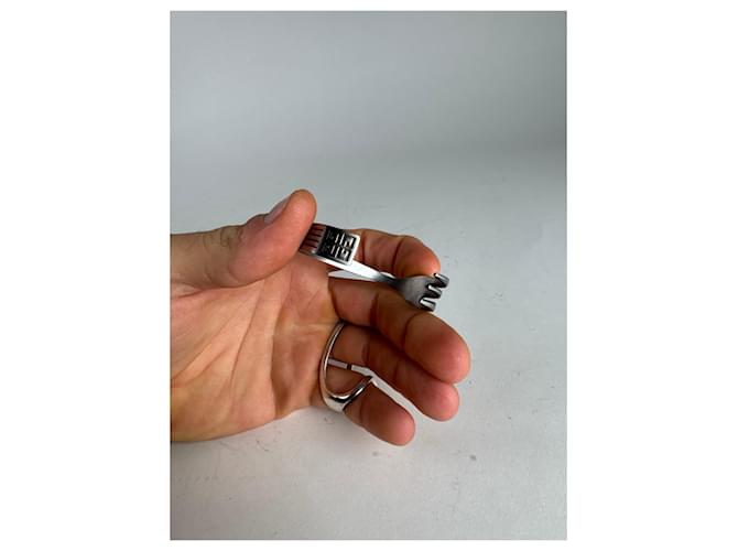 Bracciale in acciaio vintage Givenchy argento - vista 4