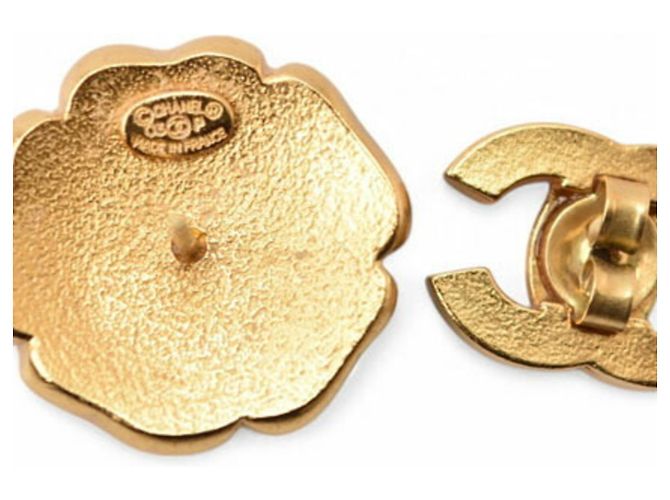 Orecchini a perno con motivo floreale dorato Chanel D'oro - vista 4