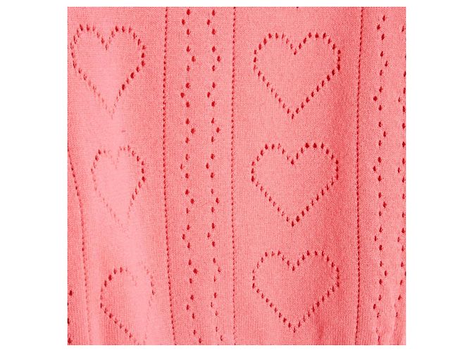 Miu Miu 2015 Herz Crop Pullover FR38 Herzen Offene Strickart Rosa Kaschmir UK10 US8 Pink - Ansicht 2