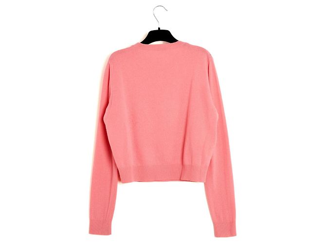 Miu Miu 2015 Herz Crop Pullover FR38 Herzen Offene Strickart Rosa Kaschmir UK10 US8 Pink - Ansicht 4