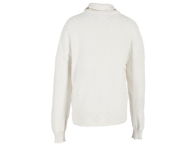 Louis Vuitton Rollkragenpullover aus weißer Wolle Roh - Ansicht 3