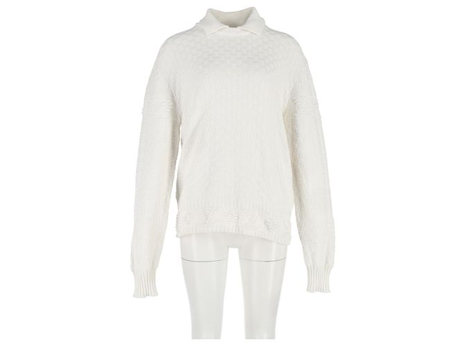 Louis Vuitton Rollkragenpullover aus weißer Wolle Roh - Ansicht 4