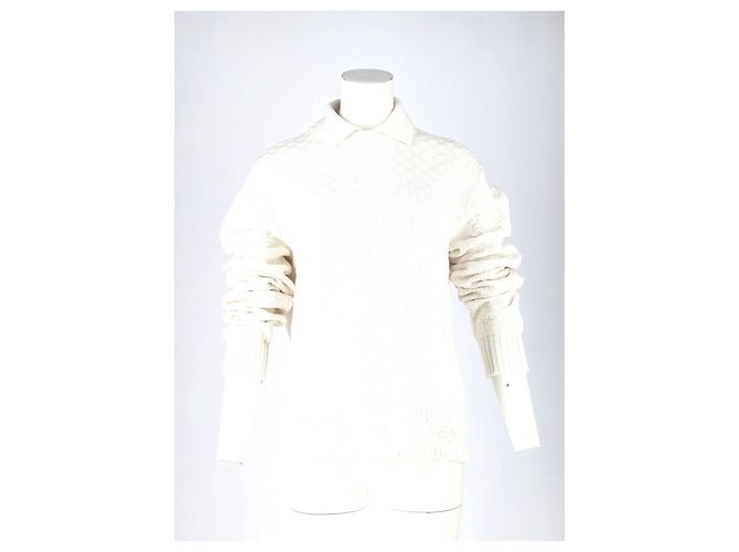 Louis Vuitton Rollkragenpullover aus weißer Wolle Roh - Ansicht 5