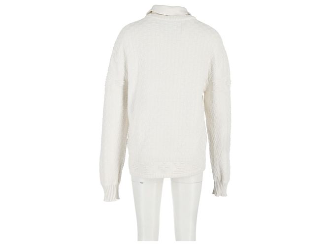 Louis Vuitton Rollkragenpullover aus weißer Wolle Roh - Ansicht 8