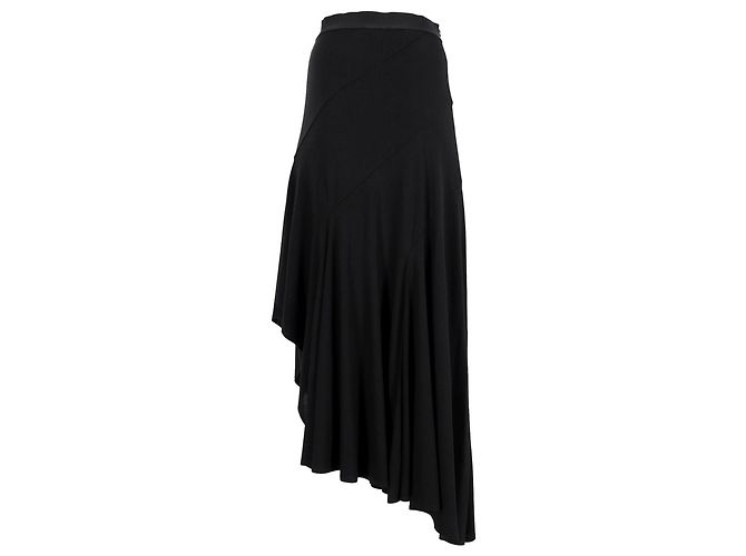 Falda midi asimétrica Max Mara en viscosa negra Negro - vista 2