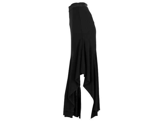 Falda midi asimétrica Max Mara en viscosa negra Negro - vista 3