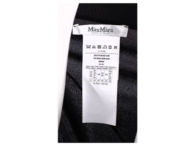 Falda midi asimétrica Max Mara en viscosa negra Negro - vista 5