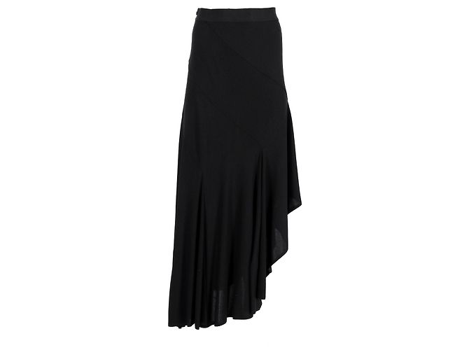 Falda midi asimétrica Max Mara en viscosa negra Negro - vista 6