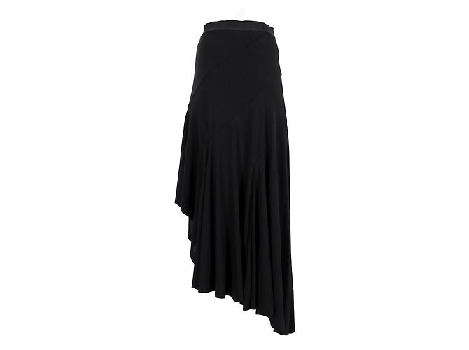 Falda midi asimétrica Max Mara en viscosa negra Negro - vista 7