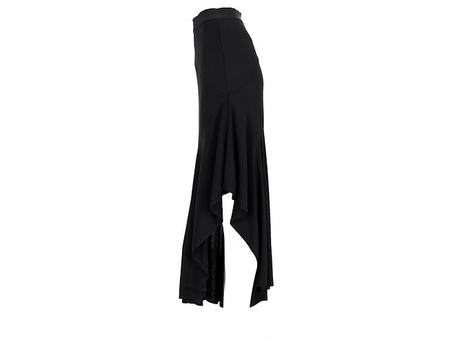 Falda midi asimétrica Max Mara en viscosa negra Negro - vista 8