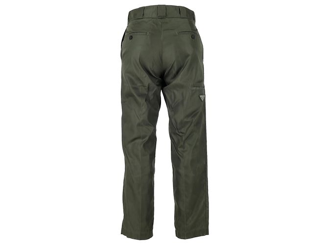 Calças de nylon verde com logo triangular Prada Verde oliva - vista 3