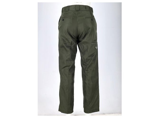 Calças de nylon verde com logo triangular Prada Verde oliva - vista 6