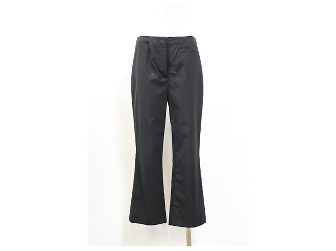 Pantalones de tiro alto en algodón negro de Prada - vista 5