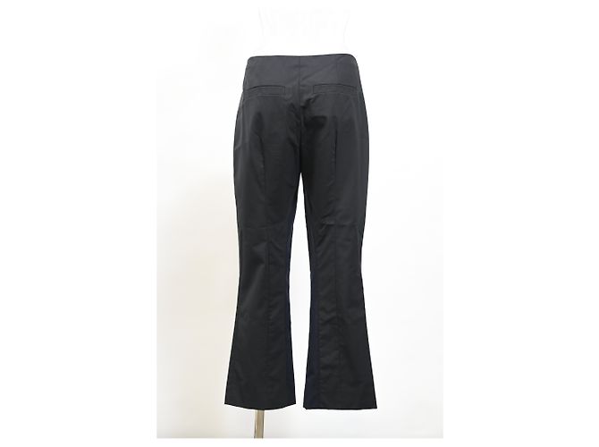Pantalones de tiro alto en algodón negro de Prada - vista 7