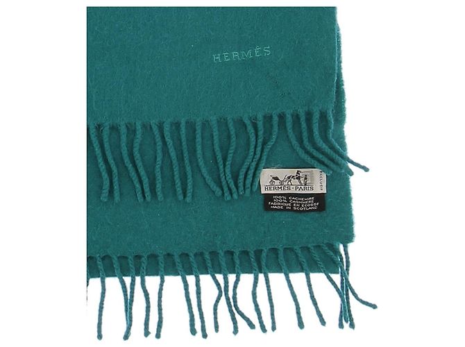 Hermès Foulard HERMES T. Cashmere Blu - vista 2
