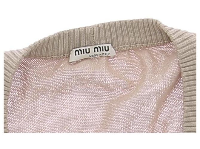 MIU MIU Tops T.IT 40 Algodón Castaño - vista 5