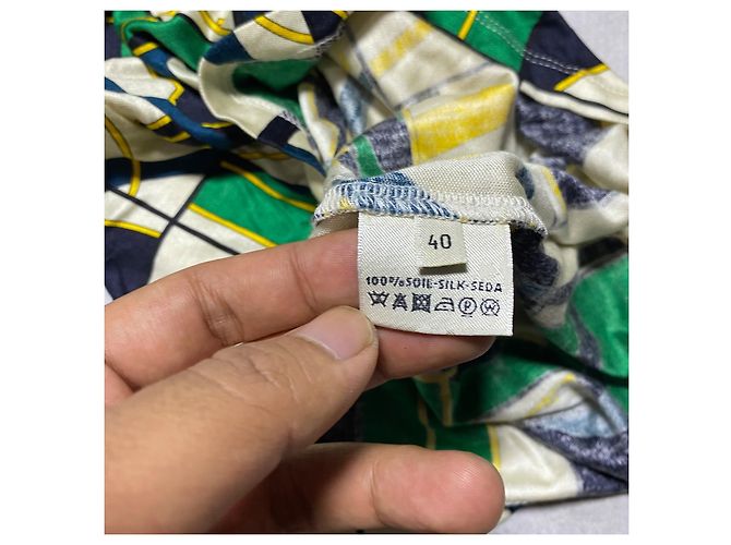 Collo alto in seta Hermès Multicolore - vista 5