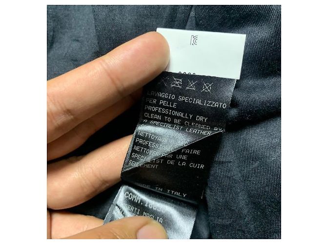 Neil Barrett Lederjacke mit Kapuze Schwarz - Ansicht 7